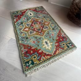 2’ x 3’ Contemporary Turkish Oushak Bohemian Hand Knotted Wool Rug - BR3068
