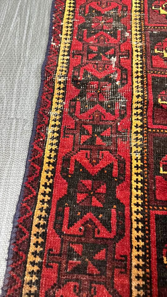 Authentic Vintage Turkish Anatolian Geometric Hand Knotted Wool Area Rug