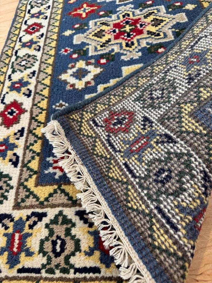 12' x 2.6' Ft. Turkish Caucasian Geometric Hand Knotted Wool Runner / Area Rug BR0150