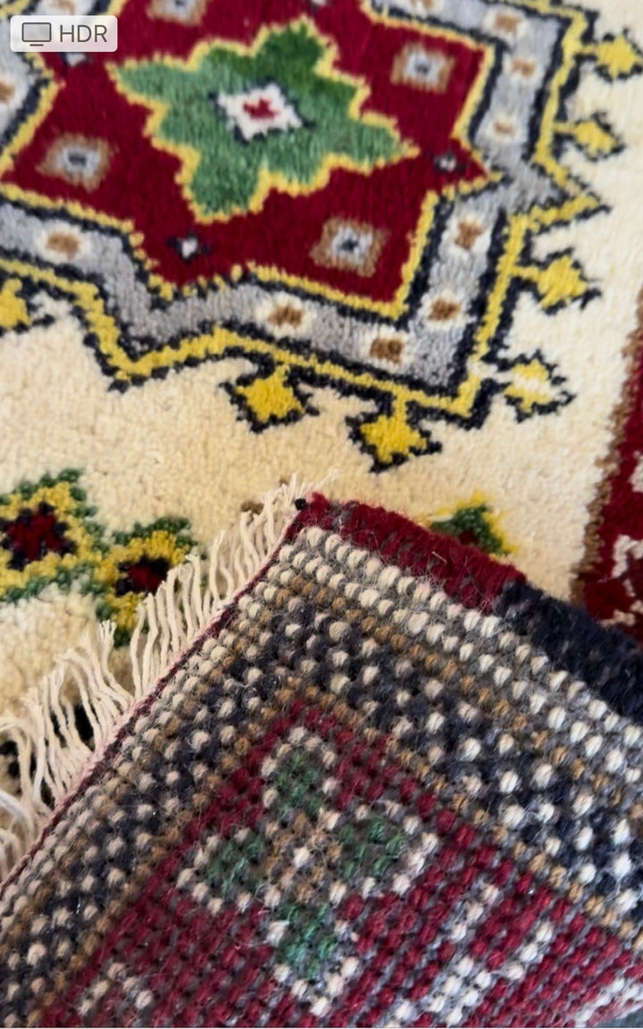 6.7' x 2.2' Ft. Kazak Runner Hand Knotted in India with Vegetable Dyed Hand Spun Wool BR199