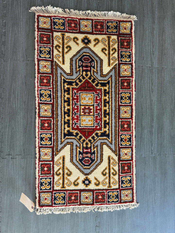 Indian Kazak Runner Hand Knotted Traditional Rug