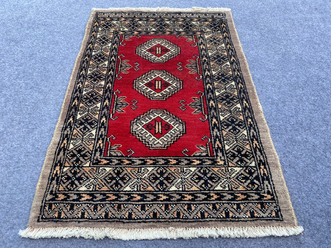 3.1' x 2.0' Ft. Authentic Pakistani Jaldar Hand Knotted Finest Wool Small Area Rug BR1017