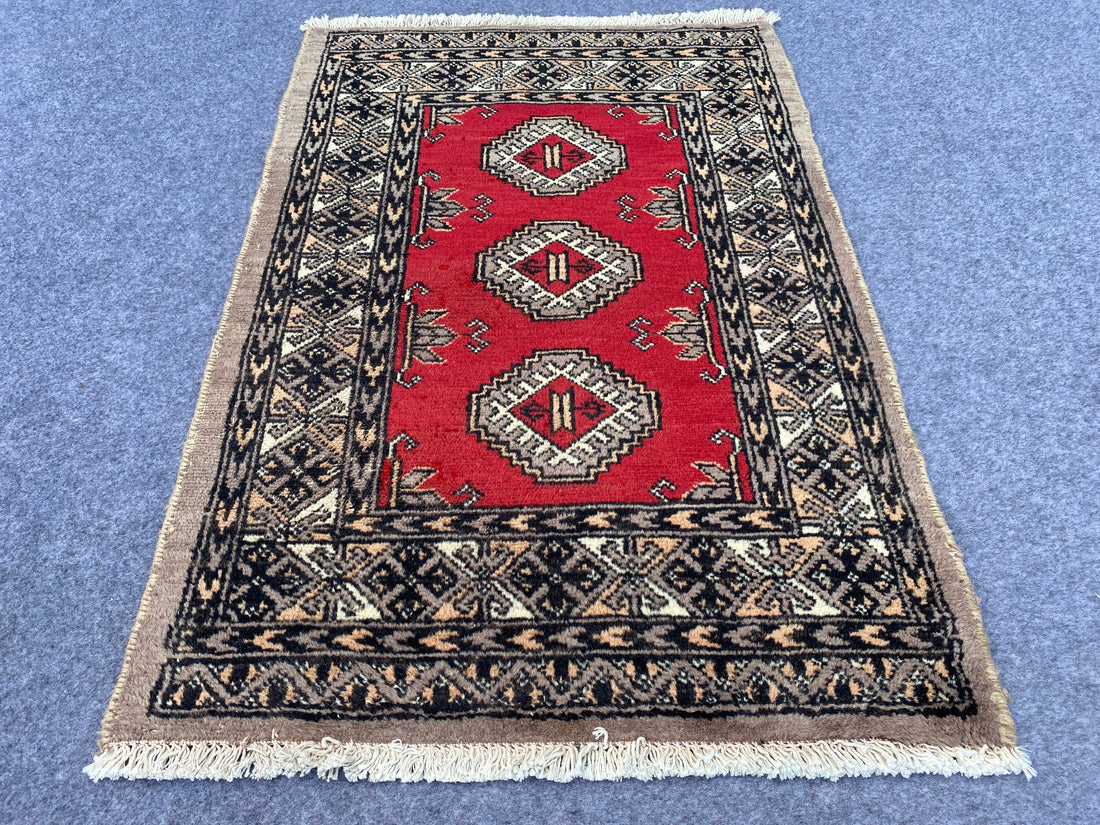 3.1' x 2.0' Ft. Authentic Pakistani Jaldar Hand Knotted Finest Wool Small Area Rug BR1017