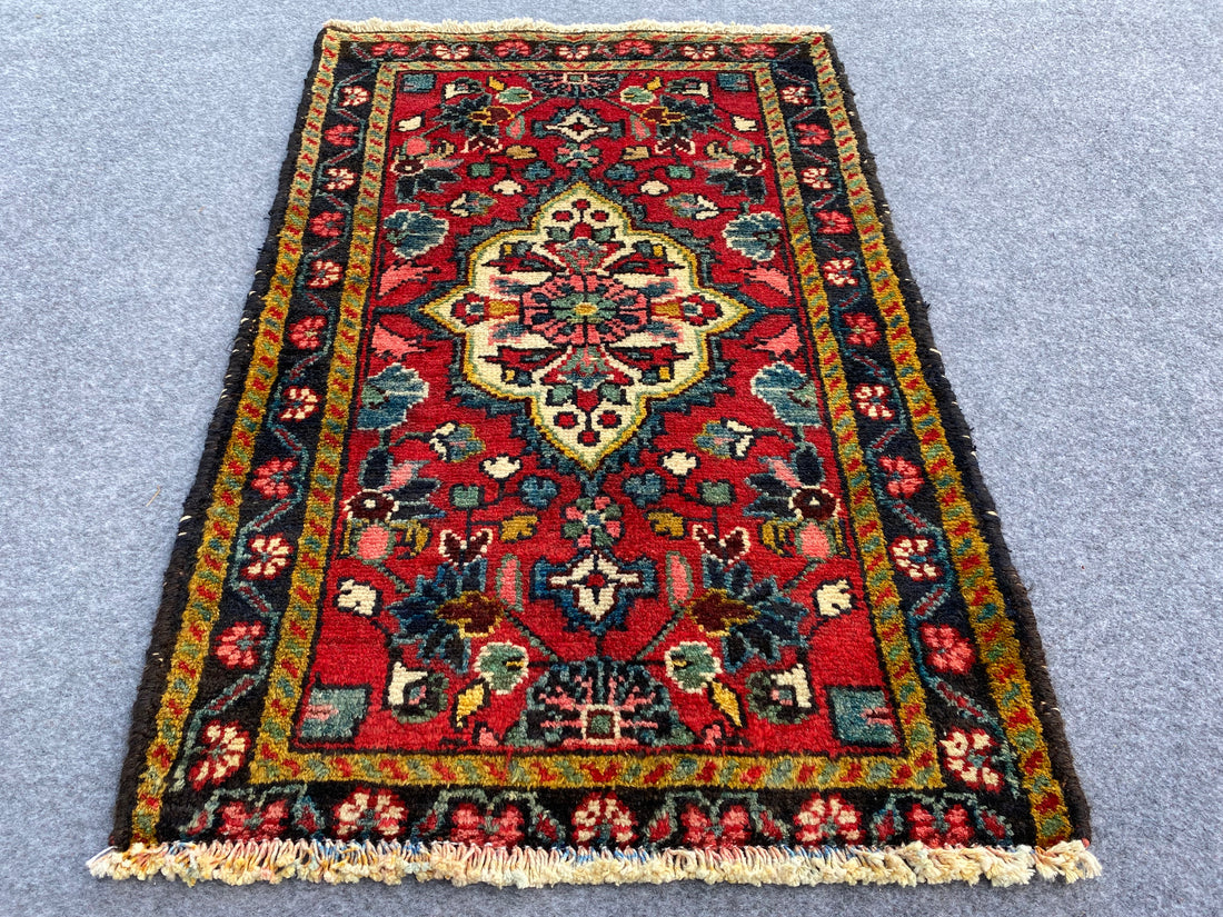 3.1' x 2.1' Ft. Authentic Persian Hamadan Hand Knotted Finest Wool Small Area Rug BR1019