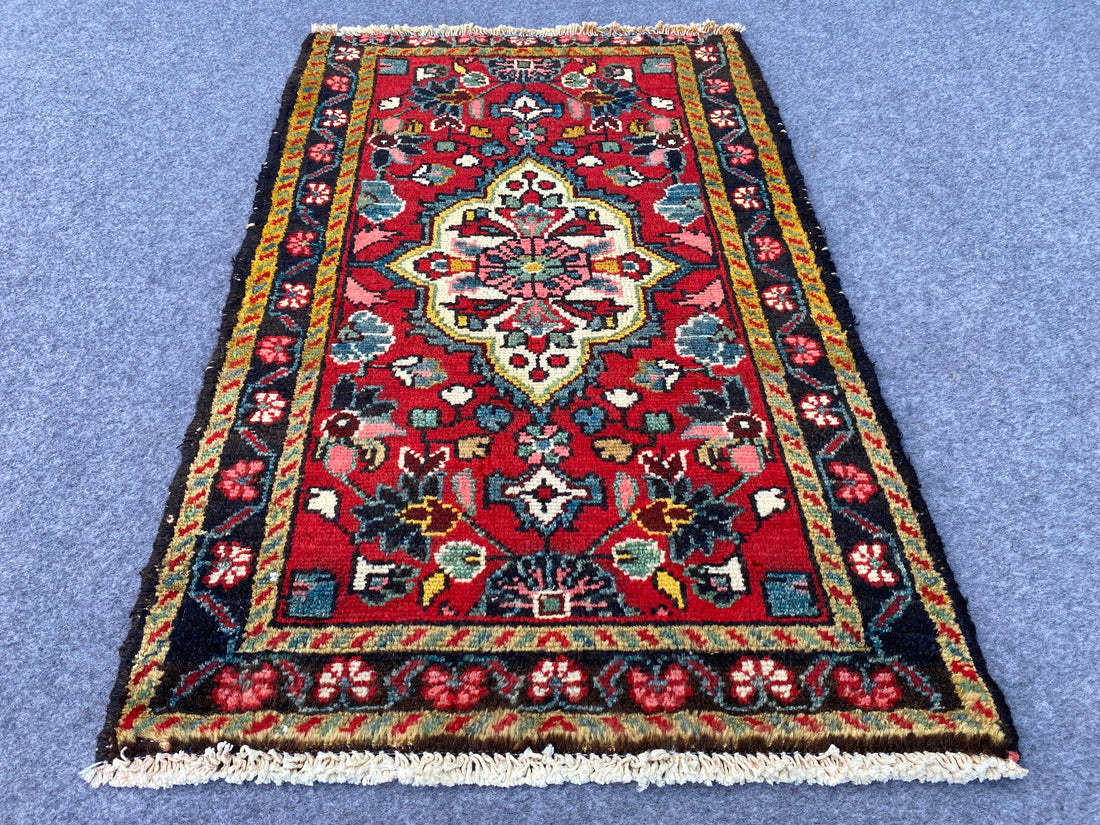 3.1' x 2.1' Ft. Authentic Persian Hamadan Hand Knotted Finest Wool Small Area Rug BR1019