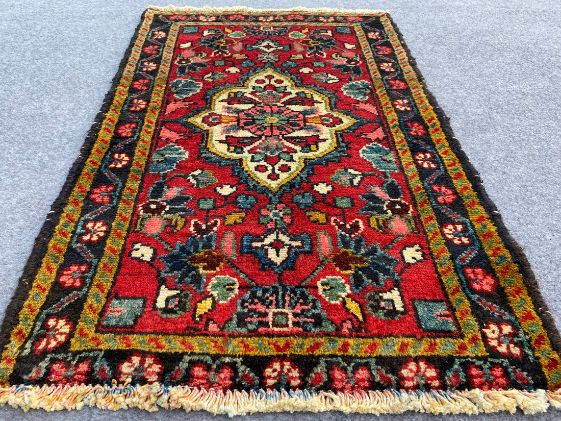 3.1' x 2.1' Ft. Authentic Persian Hamadan Hand Knotted Finest Wool Small Area Rug BR1019