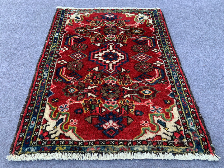 2.7' x 2.0' Ft. Authentic Persian Hamadan Hand Knotted Finest Wool Small Area Rug BR1024