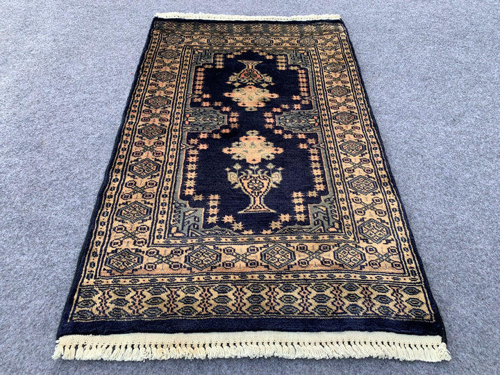 3.0' x 1.1' Ft. Authentic Pakistani Jaldar Hand Knotted Finest Wool Small Area Rug BR1026