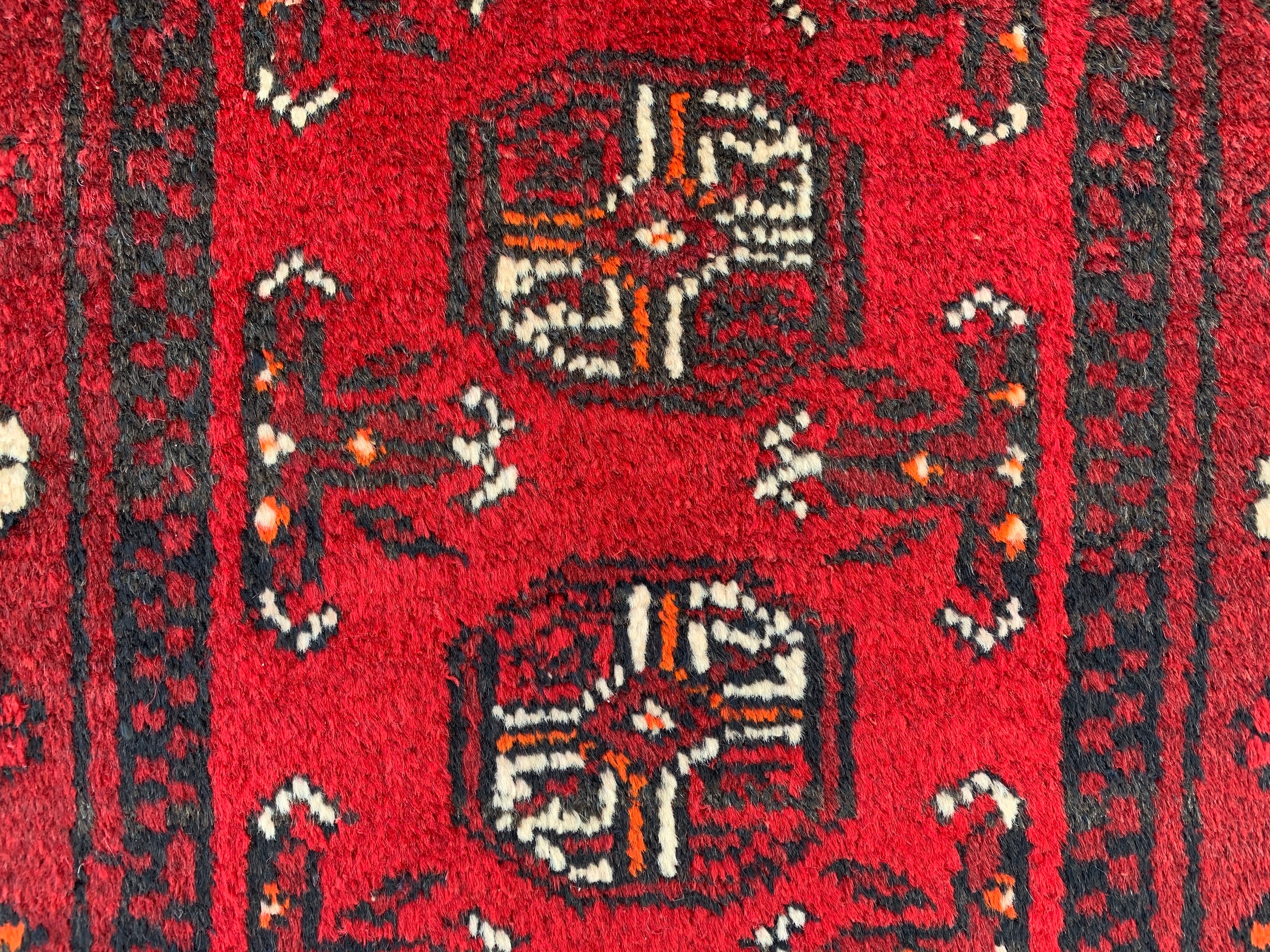 2.5' x 1.8' Authentic Vintage Afghan Hand Knotted Turkmen Area Rug BR1031