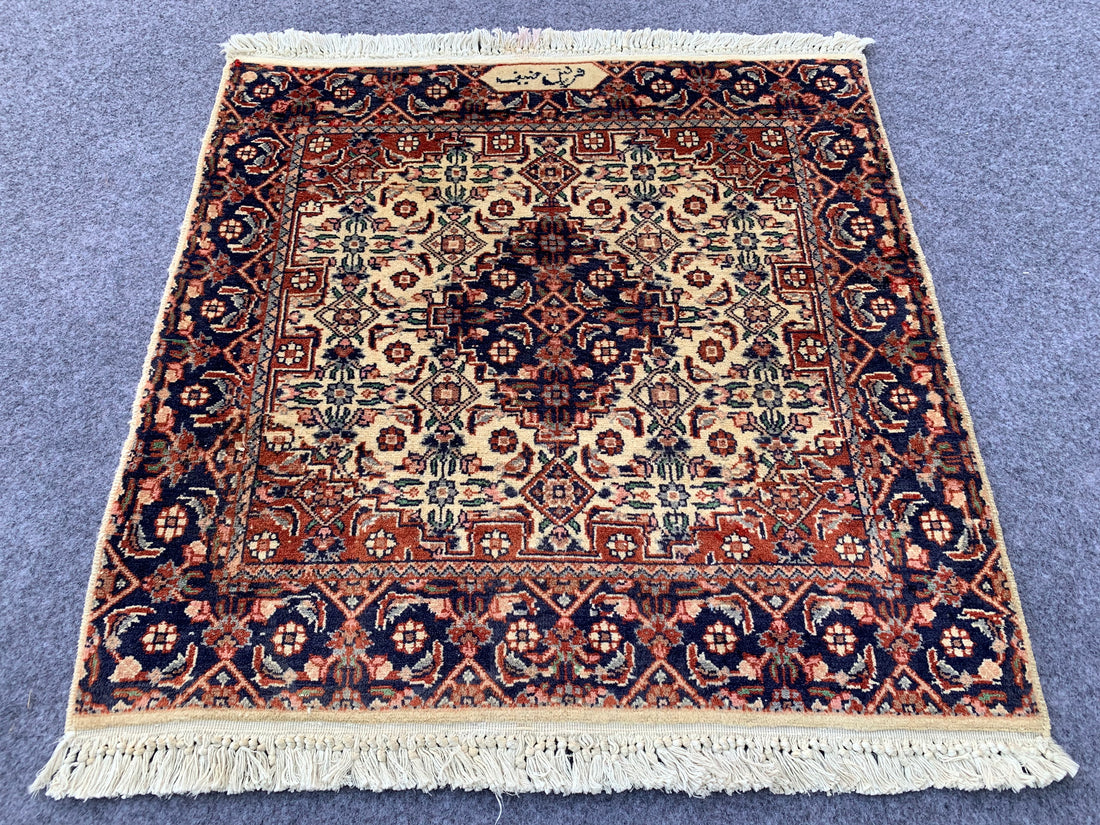 2.1' x 2.1' Ft. Authentic Pakistani Hand Knotted Double Knot Finest Wool Small Area Rug BR1032