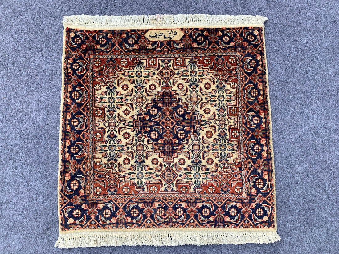 2.1' x 2.1' Ft. Authentic Pakistani Hand Knotted Double Knot Finest Wool Small Area Rug BR1032