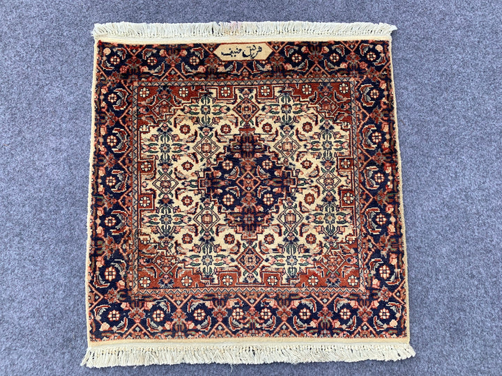 2.1' x 2.1' Ft. Authentic Pakistani Hand Knotted Double Knot Finest Wool Small Area Rug BR1032