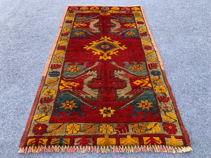 3.7' x 2.0' Ft. Authentic Turkish Kurdi Hand Knotted Fine Wool Small Area Rug BR1034