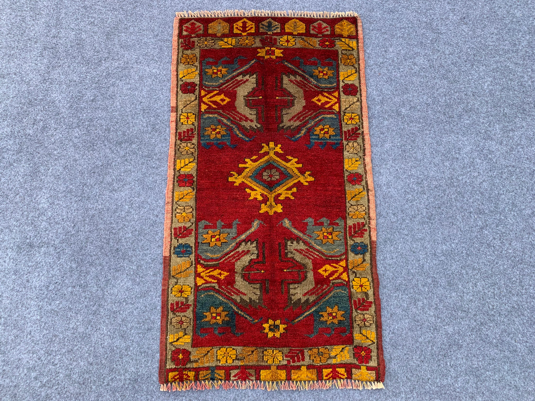 3.7' x 2.0' Ft. Authentic Turkish Kurdi Hand Knotted Fine Wool Small Area Rug BR1034