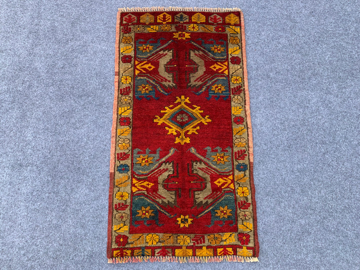 3.7' x 2.0' Ft. Authentic Turkish Kurdi Hand Knotted Fine Wool Small Area Rug BR1034