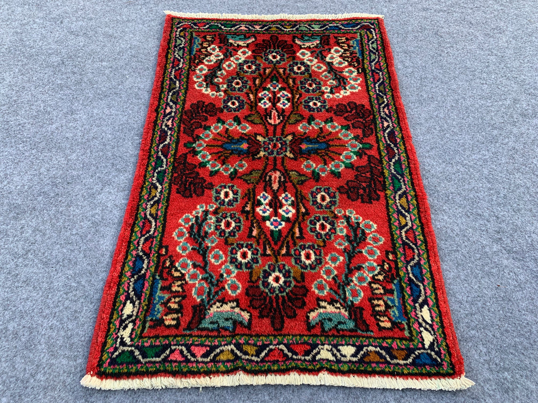 2.9' x 1.9' Authentic Persian Hamadan Hand Knotted Finest Wool Small Area Rug BR1044