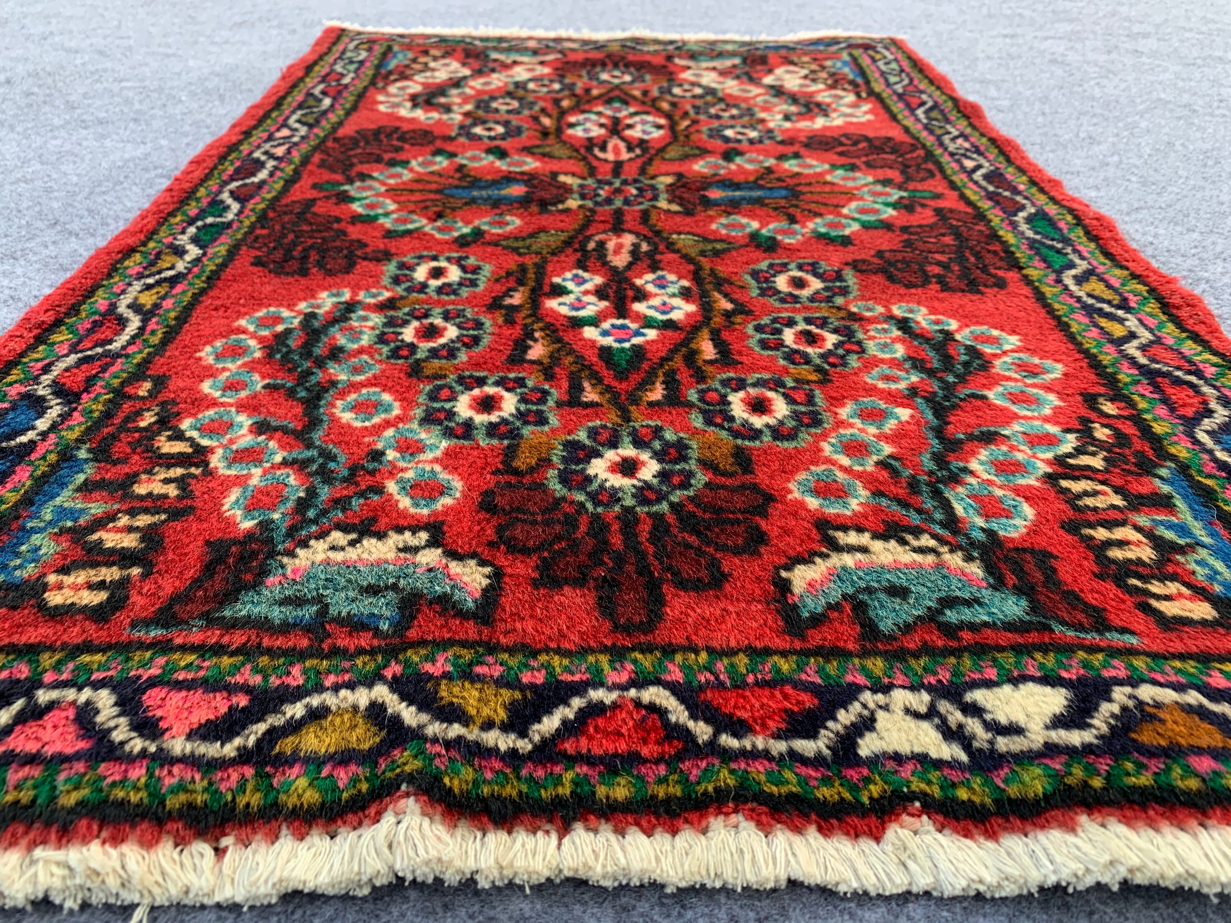 2.9' x 1.9' Authentic Persian Hamadan Hand Knotted Finest Wool Small Area Rug BR1044