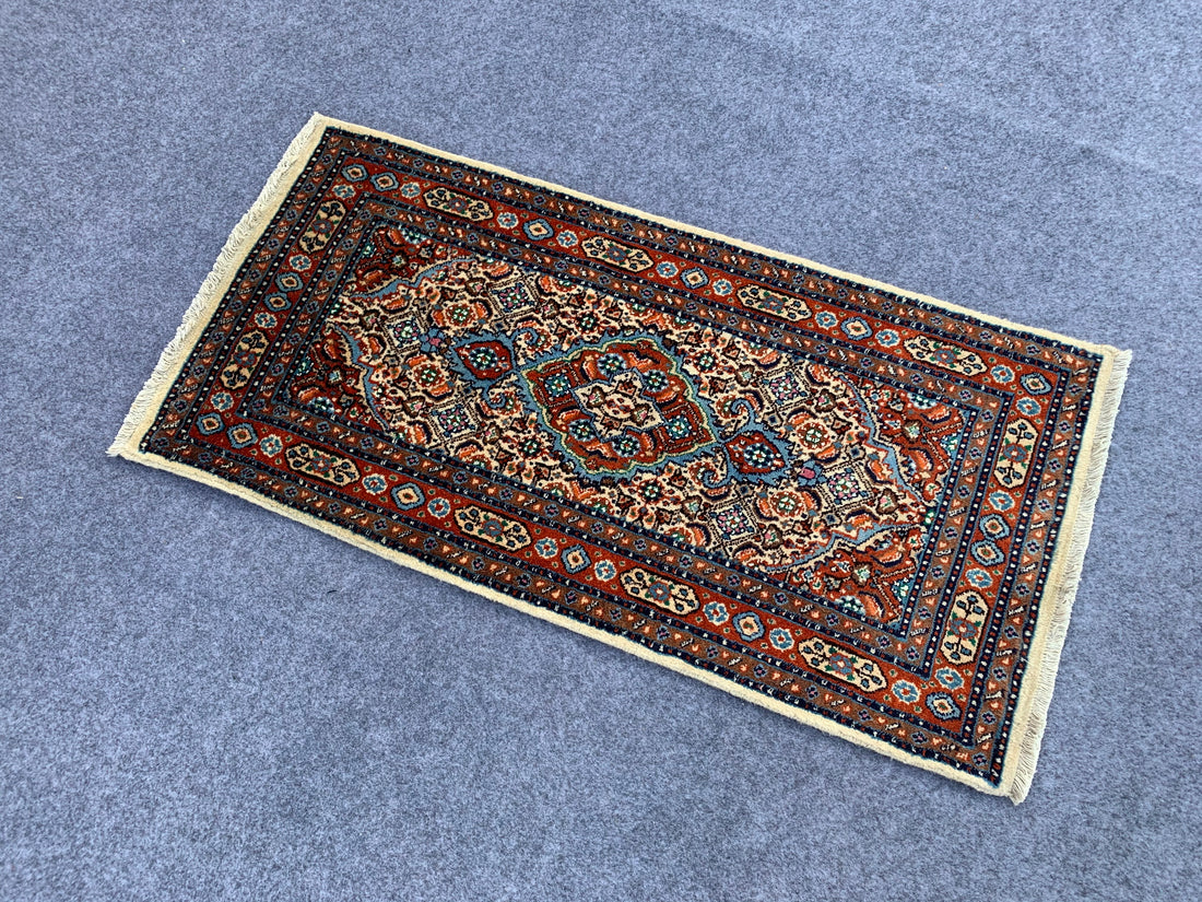 3.3' x 1.8' Ft. Authentic Persian Yamood Hand Knotted Finest Wool Small Area Rug BR1048