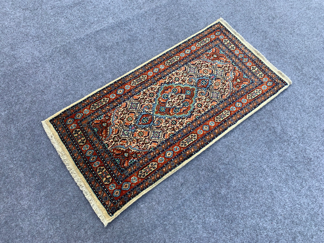 3.3' x 1.8' Ft. Authentic Persian Yamood Hand Knotted Finest Wool Small Area Rug BR1048