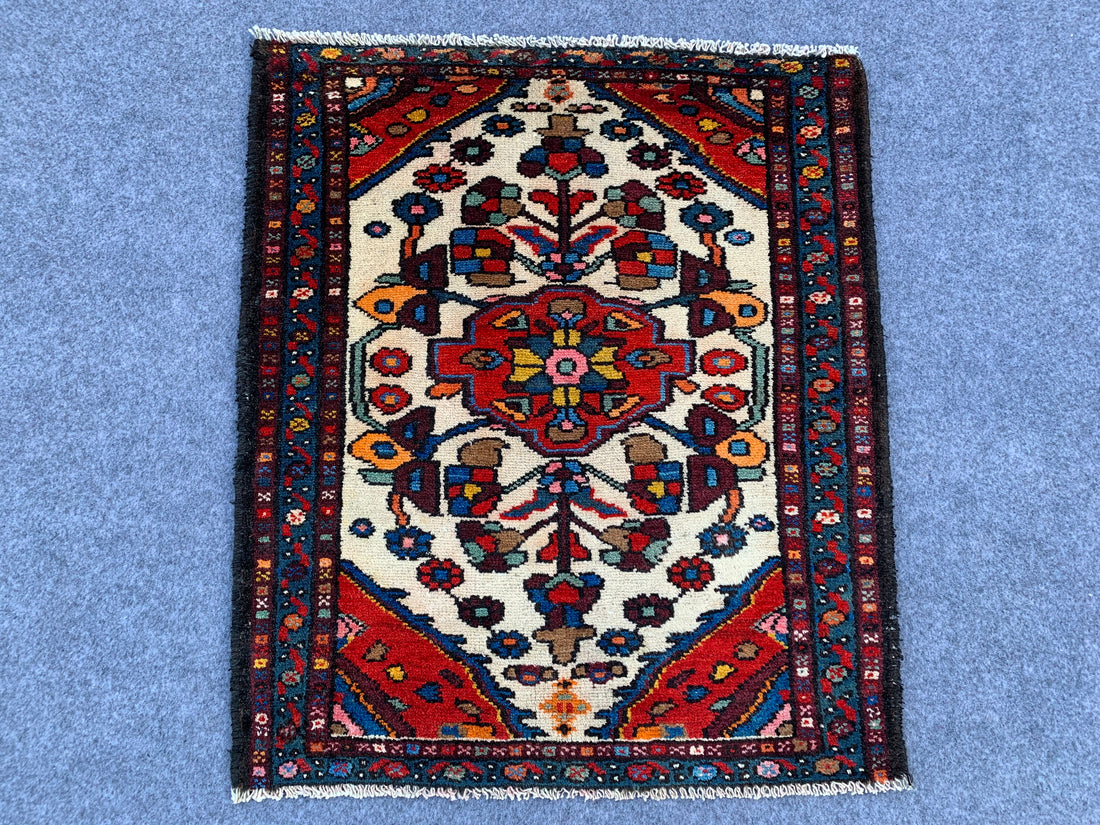 2.6' x 2.2' Ft. Authentic Persian Hamadan Hand Knotted Small Finest Wool Area Rug BR1054