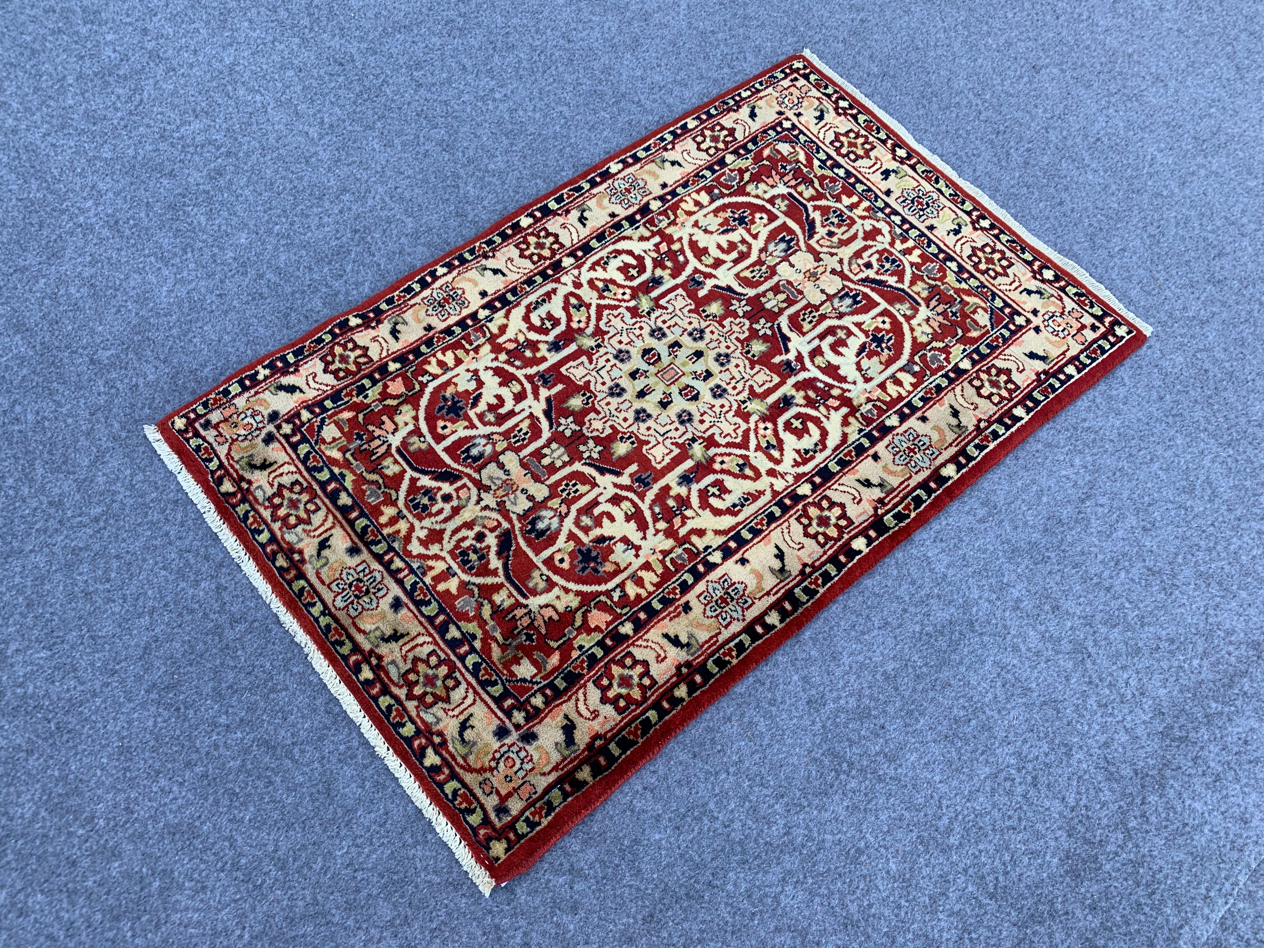 3.2' x 2.0' Authentic Vintage Afghan Hand Knotted Shirwan Area Rug BR1057