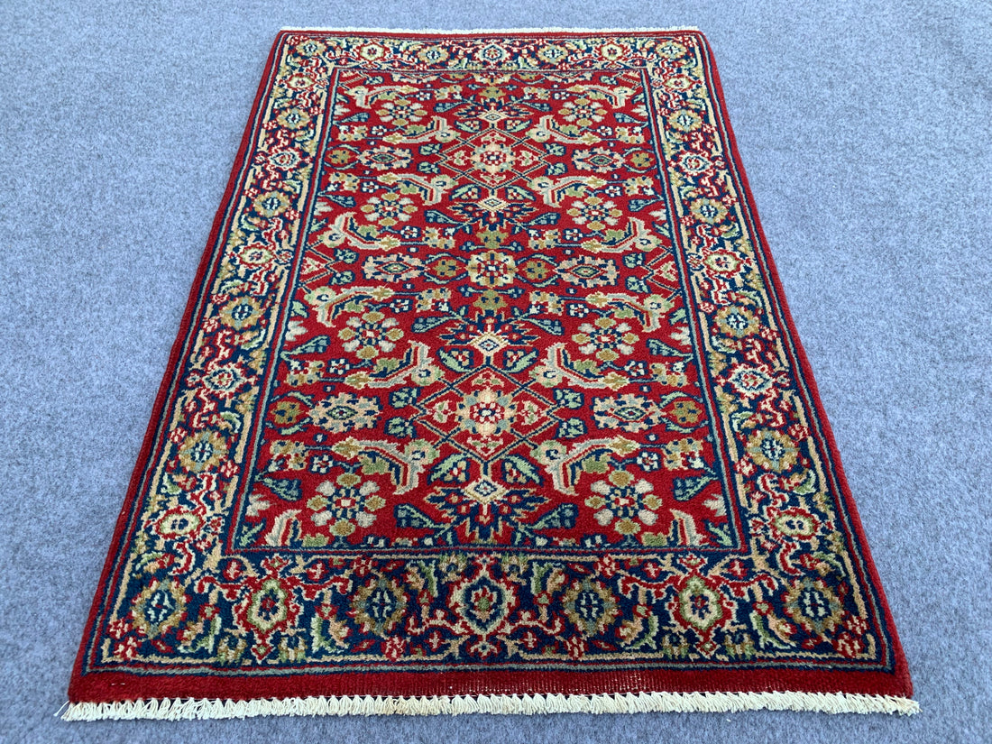 3.0' x 2.0' Ft. Authentic Indian Bijar Hand Knotted Finest Wool Small Area Rug BR1058