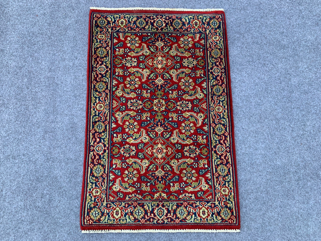 3.0' x 2.0' Ft. Authentic Indian Bijar Hand Knotted Finest Wool Small Area Rug BR1058