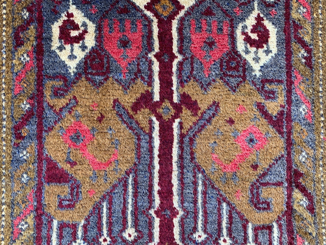 2.3' x 1.9' Authentic Vintage Afghan Hand Knotted Turkmen Small Area Rug BR1064