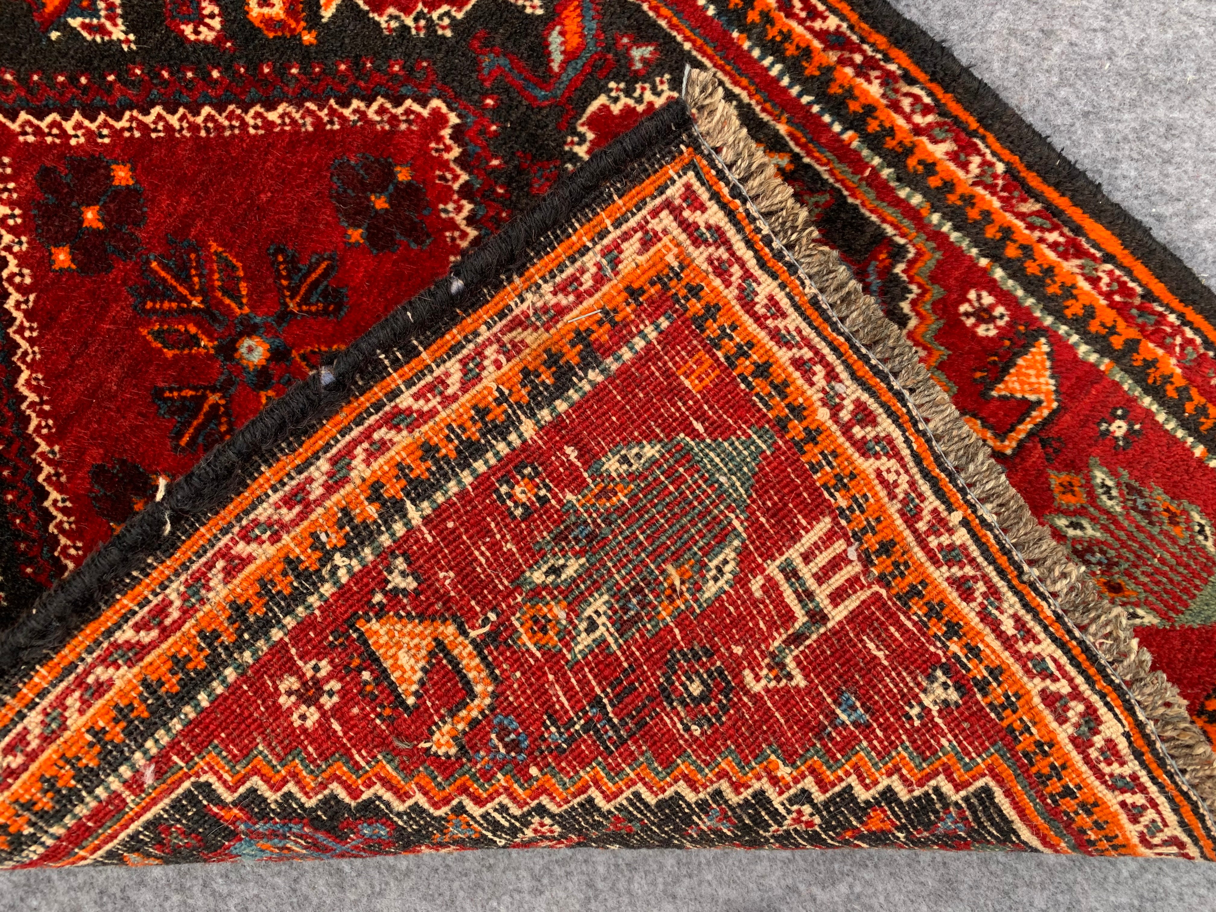 2.1' x 1.1' Ft. Authentic Persian Shairazi Hand Knotted Finest Wool Small Area Rug BR1068