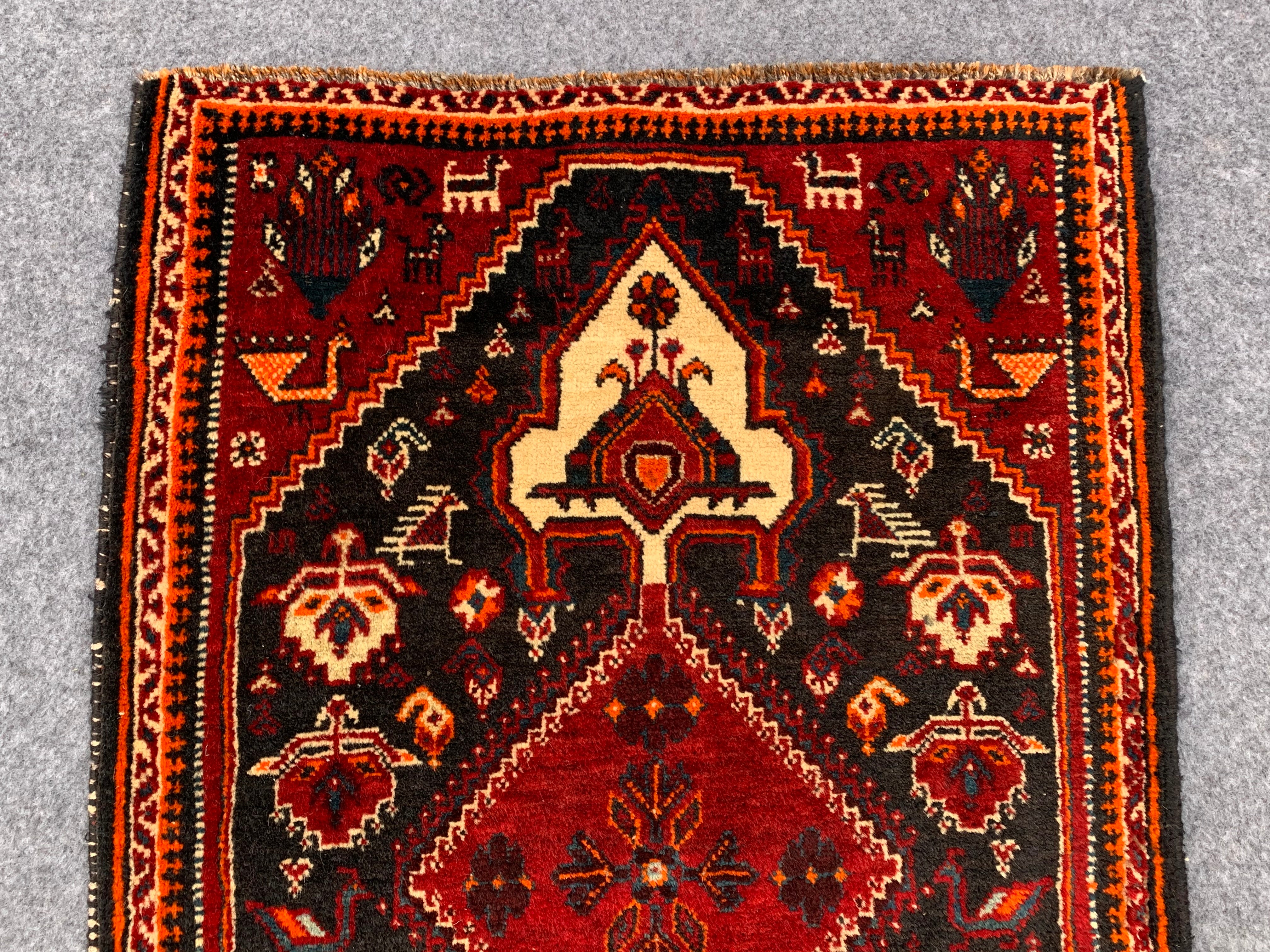 2.1' x 1.1' Ft. Authentic Persian Shairazi Hand Knotted Finest Wool Small Area Rug BR1068