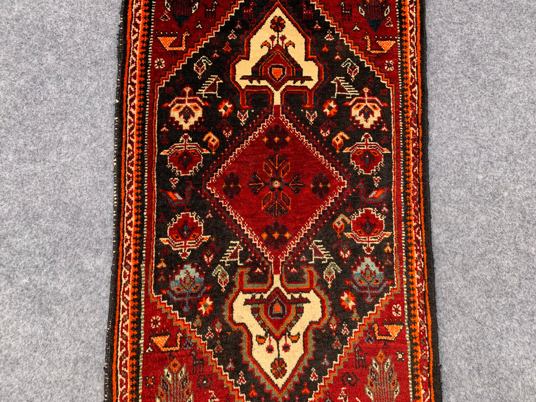 2.1' x 1.1' Ft. Authentic Persian Shairazi Hand Knotted Finest Wool Small Area Rug BR1068