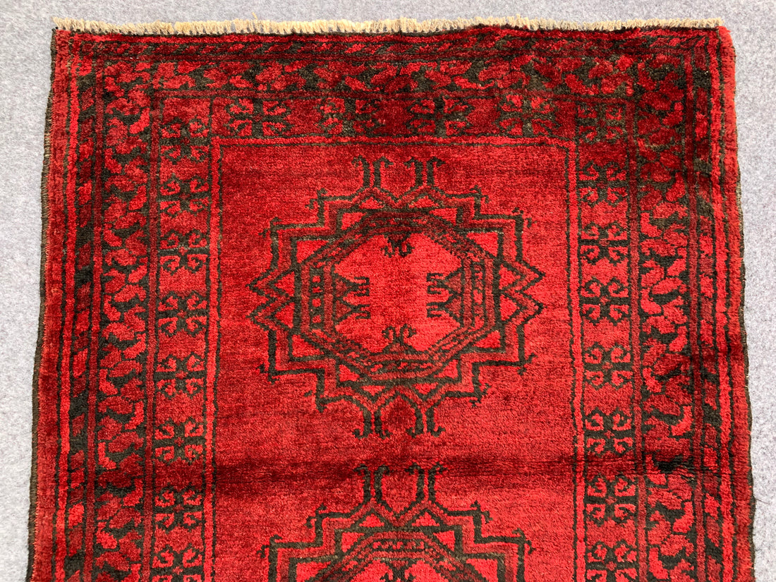 3.2' x 2.6' Ft. Authentic Afghan Turkmen Hand Knotted Afghan Finest Wool Small Area Rug - BR1080