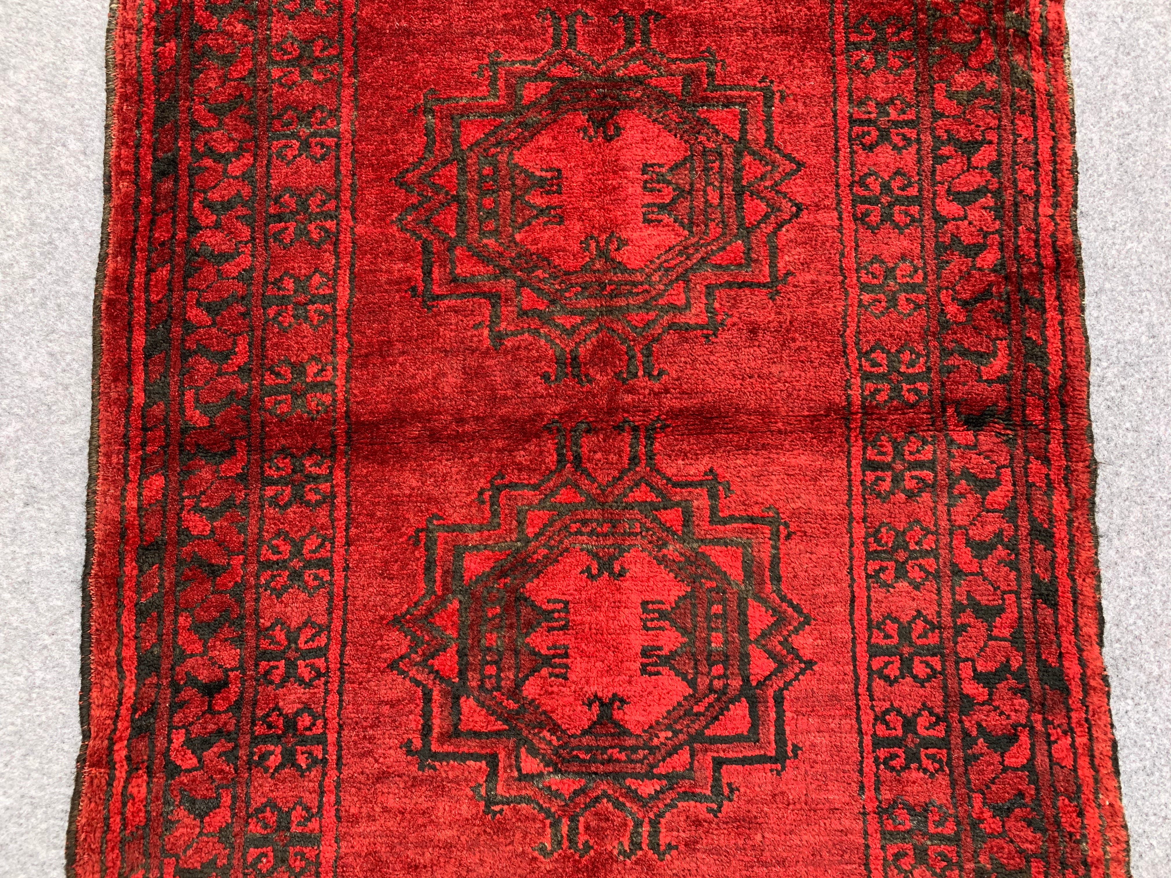 3.2' x 2.6' Ft. Authentic Afghan Turkmen Hand Knotted Afghan Finest Wool Small Area Rug - BR1080