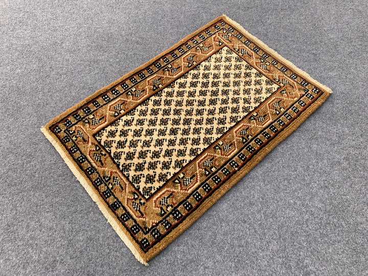 2.11' x 2.0' Ft. Authentic Persian Hamadan Hand Knotted Small Wool Area Rug BR1083