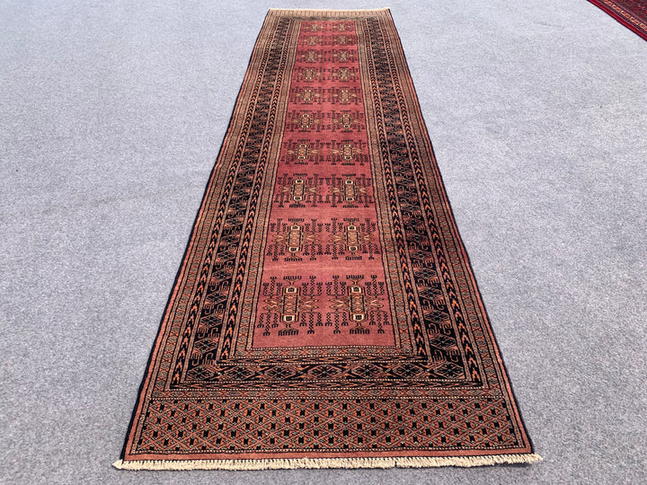 10.2' x 2.8' Ft. Vintage Pakistani Jhaldar Hand Knotted Fine Wool Runner / Rug BR1267