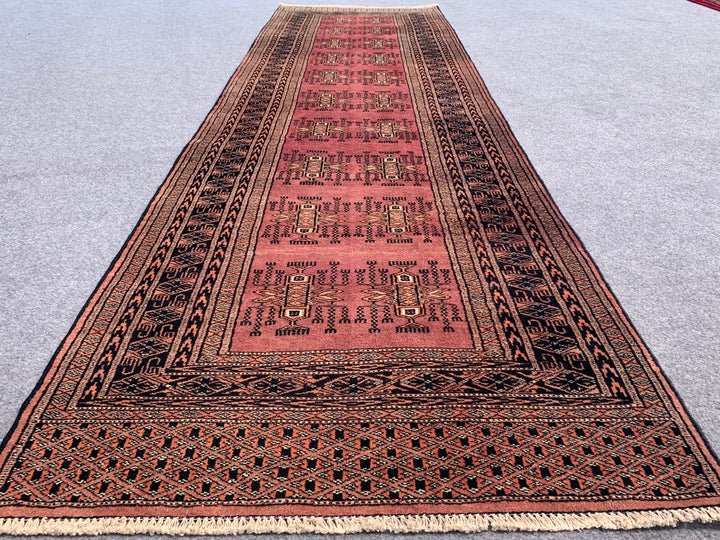 10.2' x 2.8' Ft. Vintage Pakistani Jhaldar Hand Knotted Fine Wool Runner / Rug BR1267