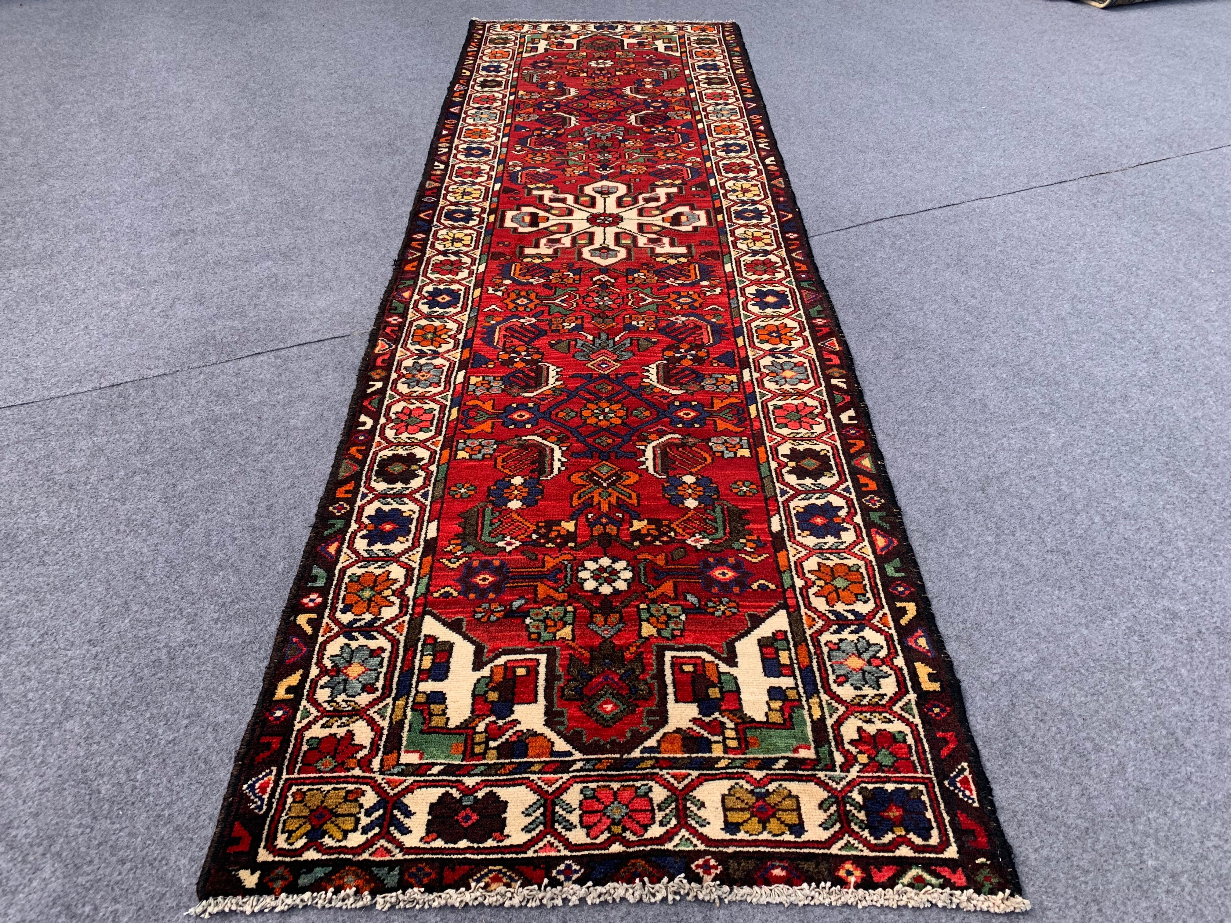 9.0' x 2.8' Ft. Authentic Persian Hamadan Bakhtiyar Hand Knotted Finest Wool Runner / Rug BR1277