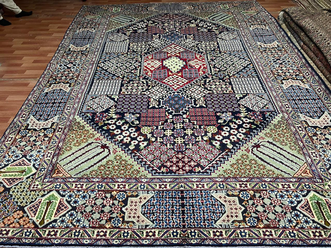 13' x 9' Ft. Rare Spectacular Vintage Persian Tabriz Tribal Hand Knotted Fine Wool Area Rug BR128