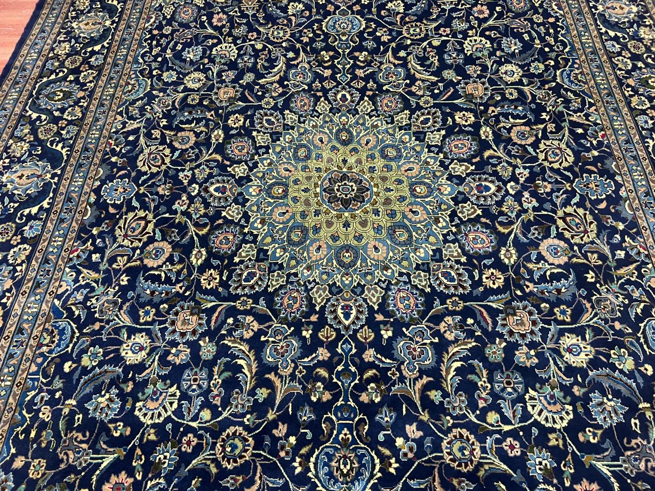 12.8' x 10' Authentic Vintage Persian Kashan Hand Knotted Wool Area Rug - BR134