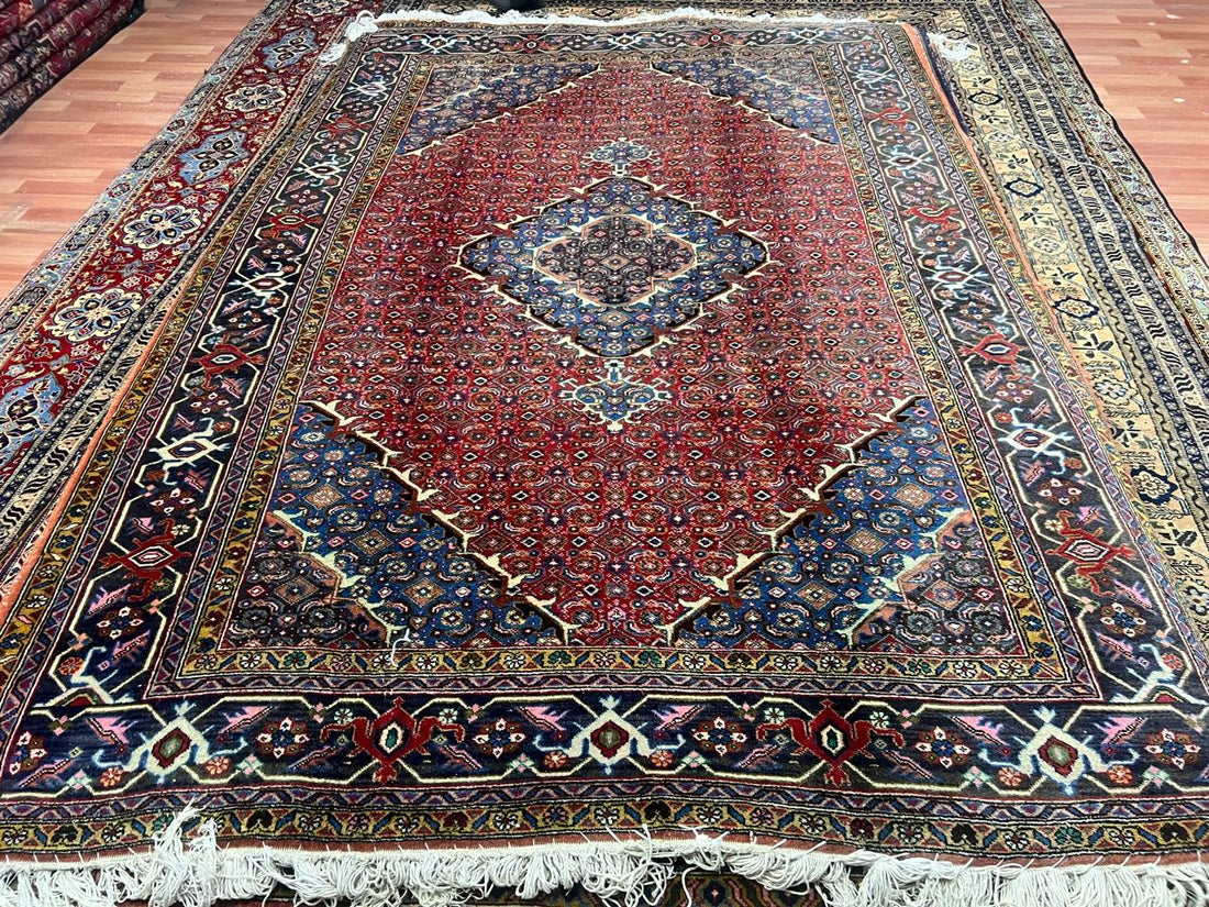 9' x 6' Spectacular Rare Authentic Wool & Silk Vintage Persian Tabriz Mahi Hand Knotted Area Rug - BR144