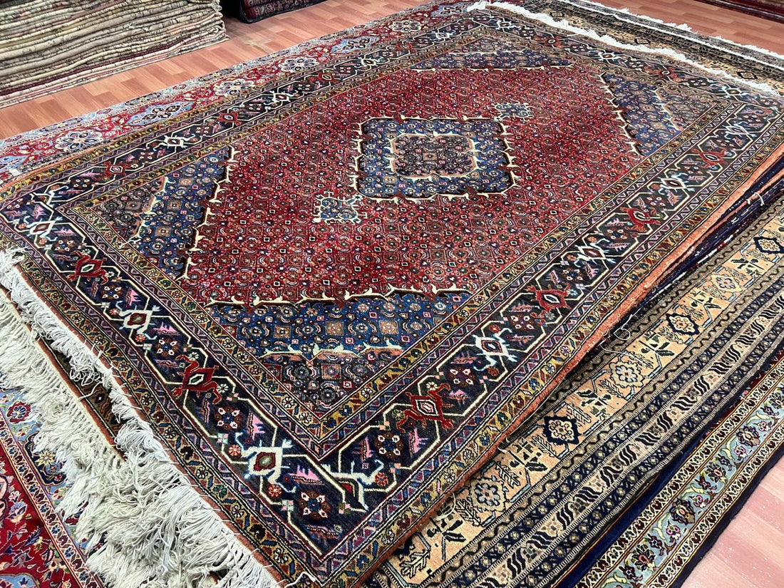 9' x 6' Spectacular Rare Authentic Wool & Silk Vintage Persian Tabriz Mahi Hand Knotted Area Rug - BR144