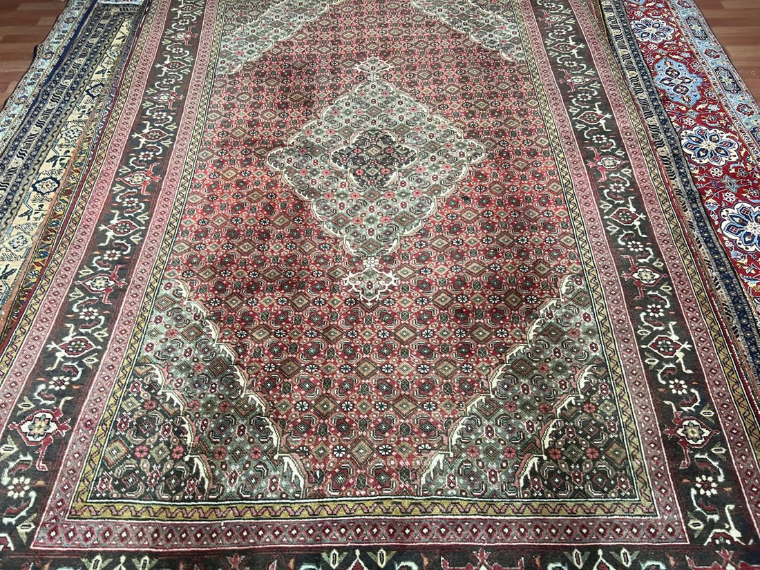 10' x 7' Spectacular Rare Authentic Wool & Silk Vintage Persian Tabriz Mahi Hand Knotted Area Rug - BR145