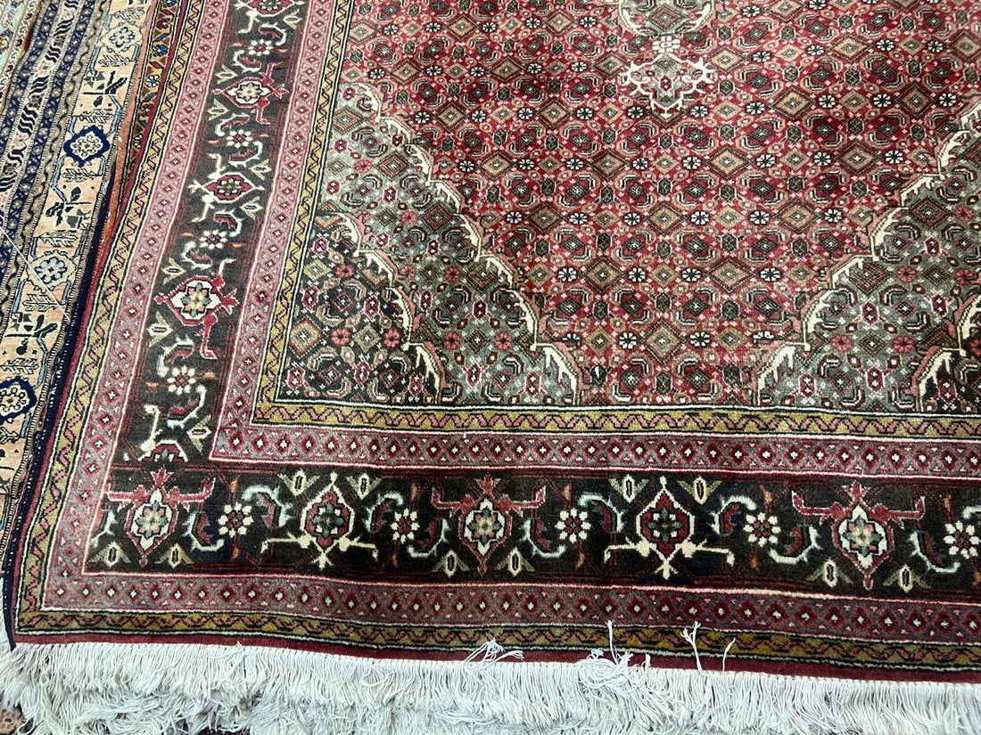 10' x 7' Spectacular Rare Authentic Wool & Silk Vintage Persian Tabriz Mahi Hand Knotted Area Rug - BR145