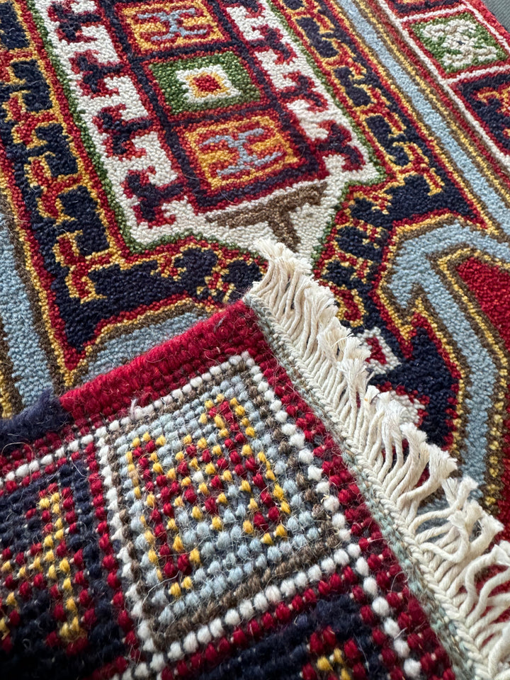 3' x 2' Ft. Authentic Indian Southwestern Design Hand Knotted Veg. Dyed Wool Small Area Rug BR183B