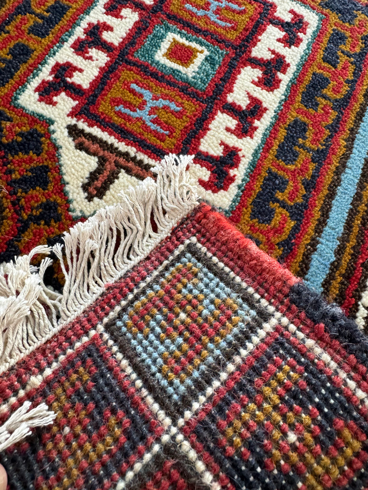 3' x 2' Ft. Authentic Indian Southwestern Design Hand Knotted Veg. Dyed Wool Small Area Rug BR0184