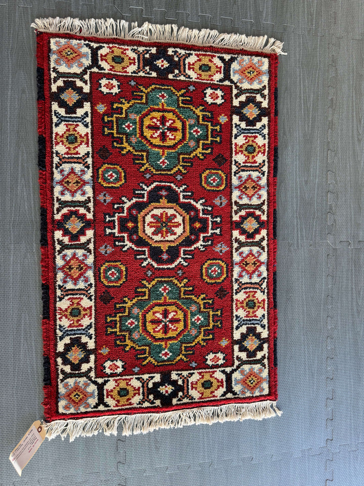 3' x 2' Ft. Authentic Indian Hand Knotted Southwestern Indian Design with Veg. Dyed Wool BR187