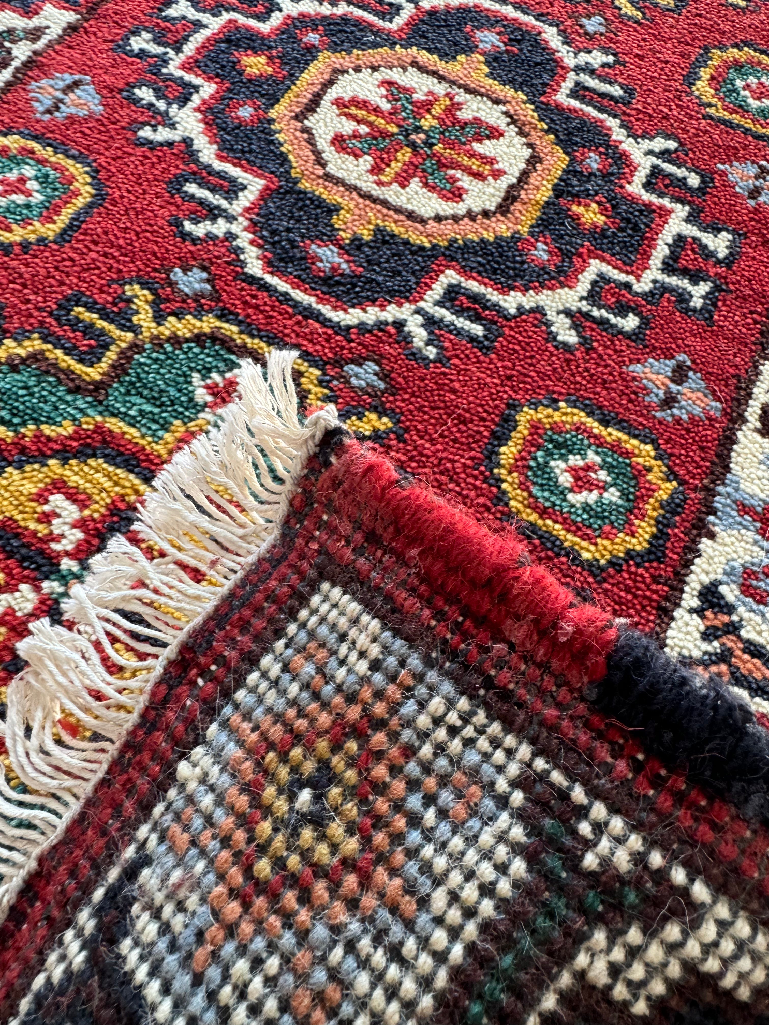 3' x 2' Ft. Authentic Indian Hand Knotted Southwestern Indian Design with Veg. Dyed Wool BR187