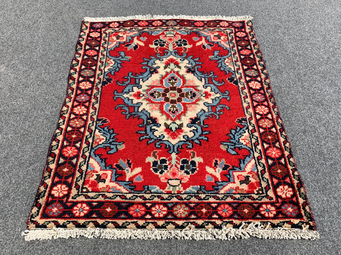 2.8' x 2.1' Ft. Authentic Persian Hamadan Hand Knotted Small Wool Area Rug BR189