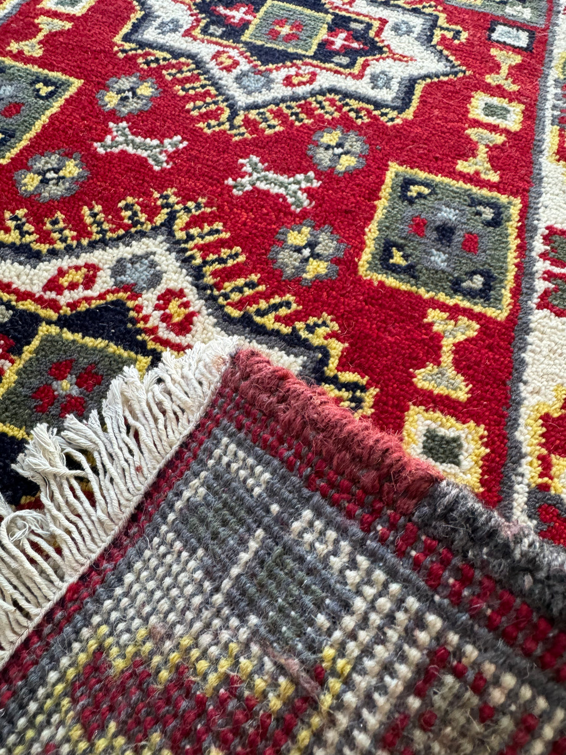 Indian Hand Knotted Southwestern Indian Design with Vegetable Dyed Hand Spun Wool