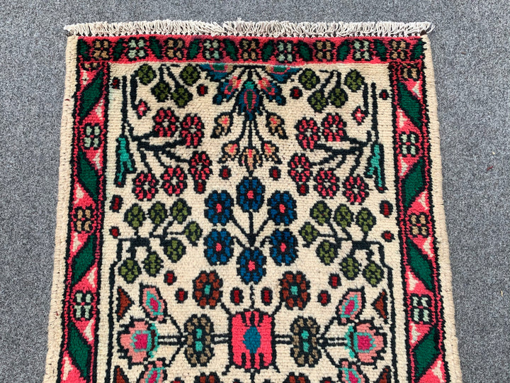 2.1' x 1.9' Ft. Authentic Persian Hamadan Hand Knotted Small Wool Area Rug BR196